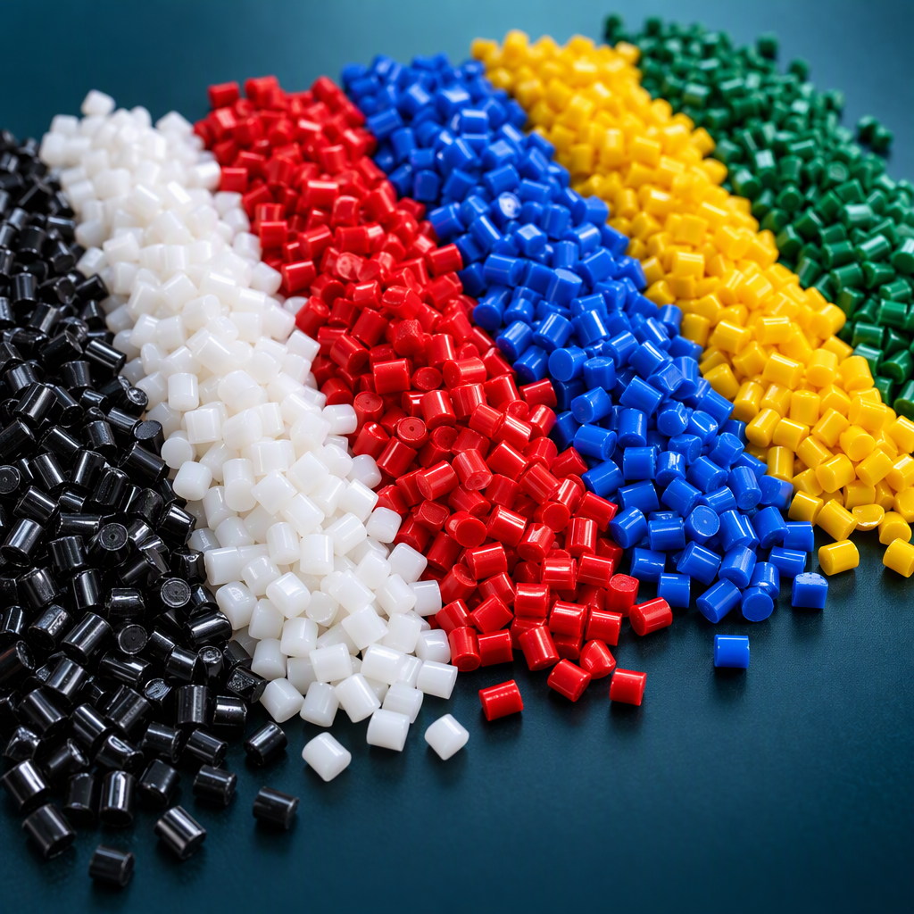 Color masterbatch pellets - black, white, red, blue, yellow, green plastic granules by MHK Color